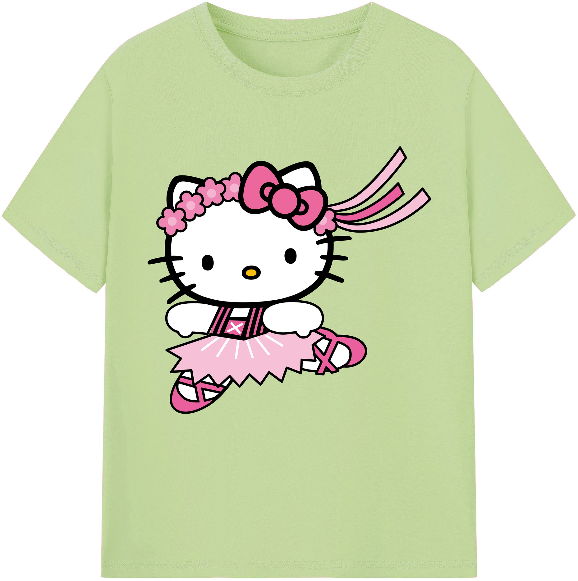 （画像用） Hello Kitty ハローキティ 綿100％半袖Tシャツ（フロントプリント）